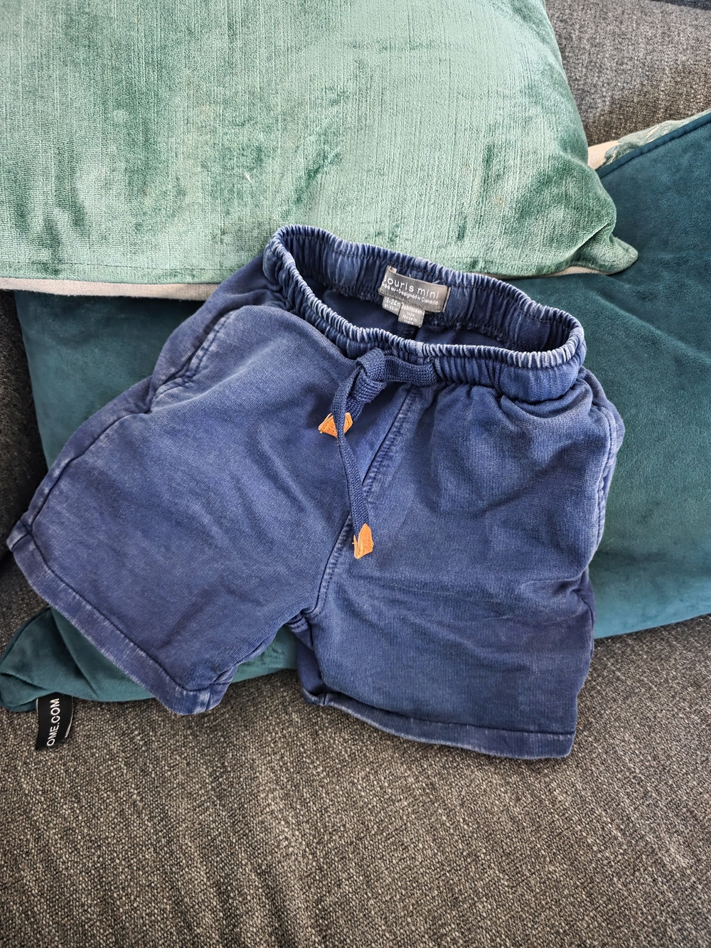 Goulimin Navy Short Sleeve Tee with Orange Drawstring Accents